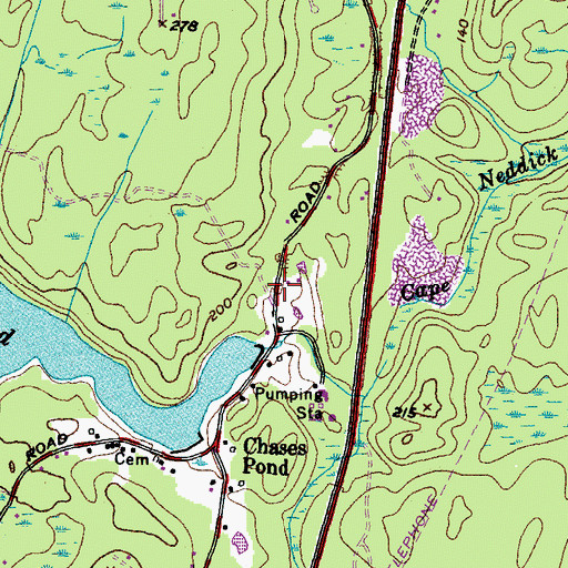 Topographic Map of Card Lot, ME