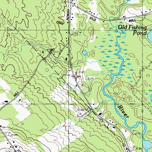 Topographic Map of Chadbourne Cemetery, ME