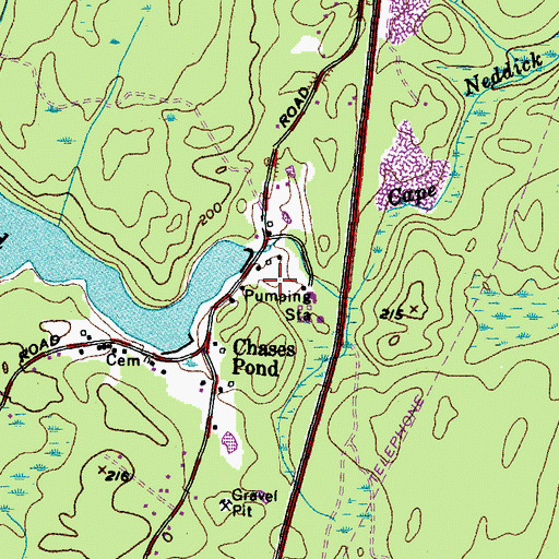 Topographic Map of Chase Lot, ME
