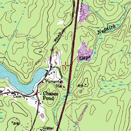 Topographic Map of Chase Lot, ME