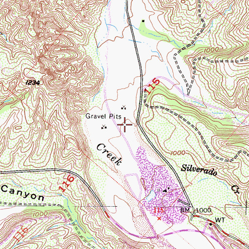 Topographic Map of Silverado Creek, CA
