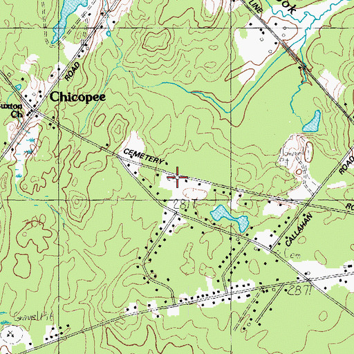 Topographic Map of Chicopee Cemetery, ME