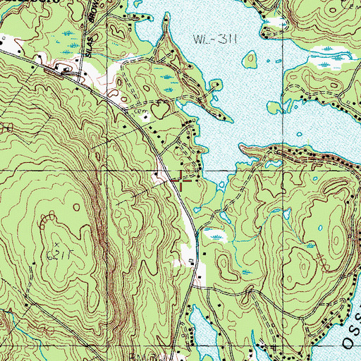 Topographic Map of Cluff Cemetery, ME