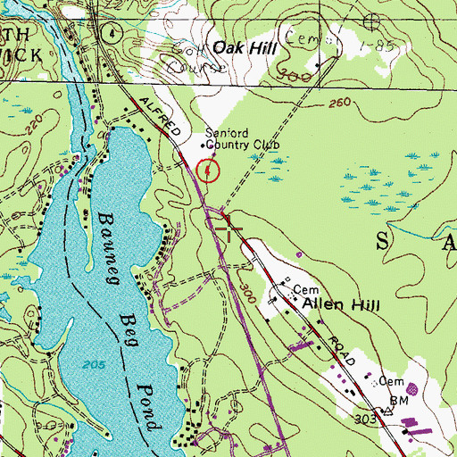 Topographic Map of Cole Gould Cemetery, ME