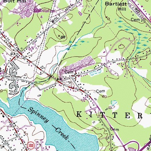 Topographic Map of Cole Lot, ME