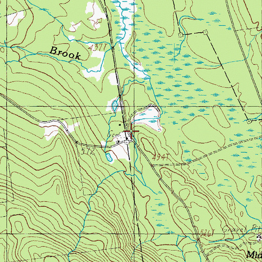 Topographic Map of Community Cemetery, ME