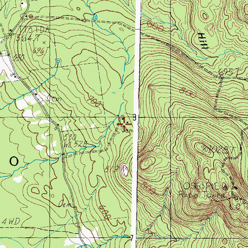 Topographic Map of Cook Cemetery, ME