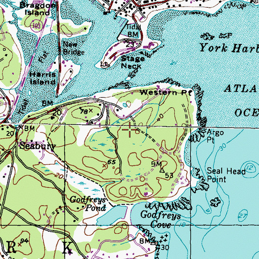 Topographic Map of Cox Lot, ME