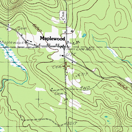 Topographic Map of North Newfield Cemetery, ME