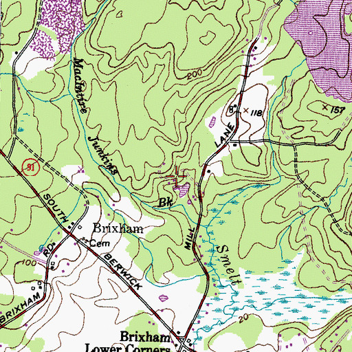 Topographic Map of Nowell Lot, ME