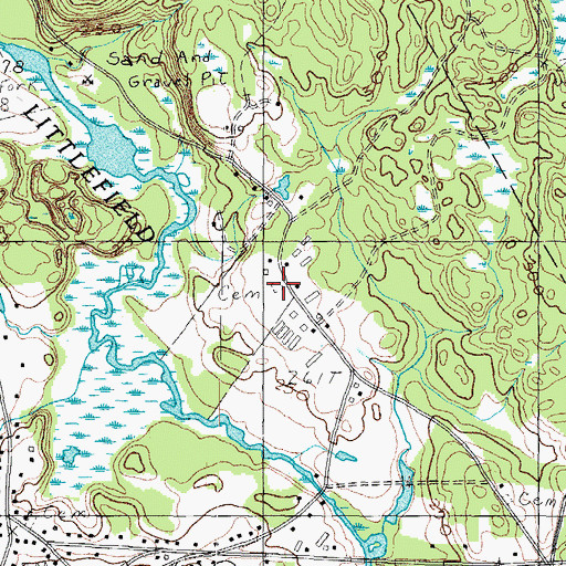 Topographic Map of Nutter Family Cemetery, ME