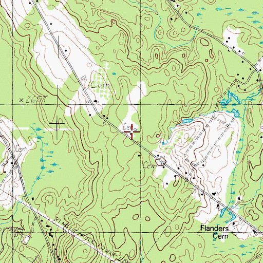 Topographic Map of Palmer Cemetery, ME