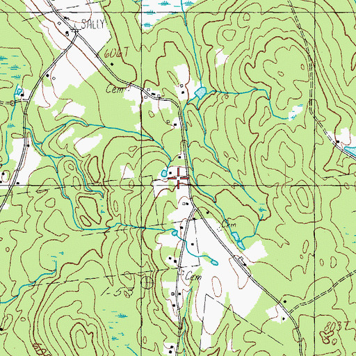 Topographic Map of Patch Cemetery, ME