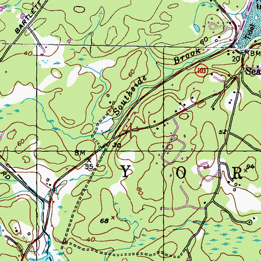 Topographic Map of Payne Cemetery, ME