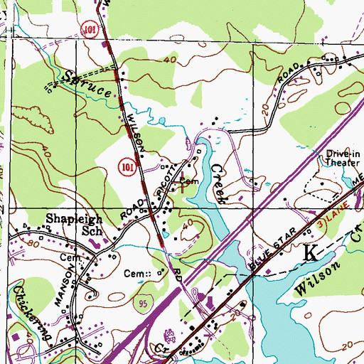 Topographic Map of Peirce Lot, ME