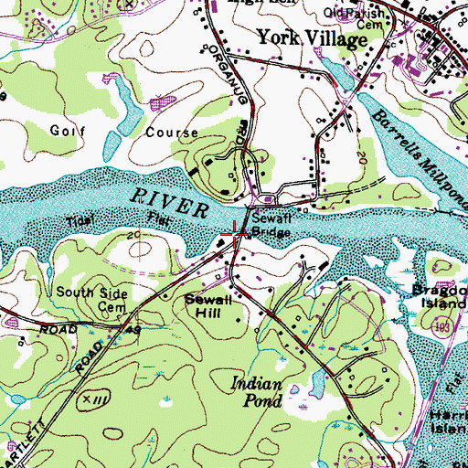 Topographic Map of Perkins Lot, ME