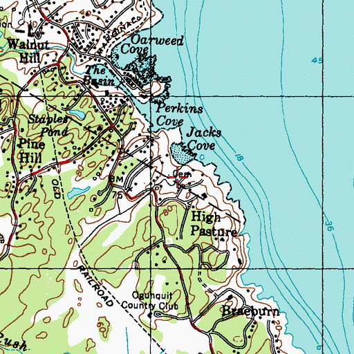 Topographic Map of Perkins White Lot, ME