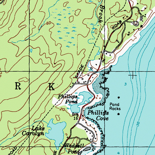 Topographic Map of Phillips Lot, ME