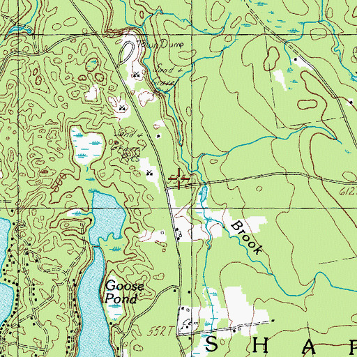 Topographic Map of Pillsbury Cemetery, ME