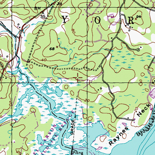 Topographic Map of Raynes Lot, ME