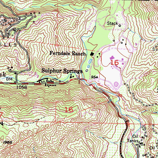 Topographic Map of Sisar Creek, CA