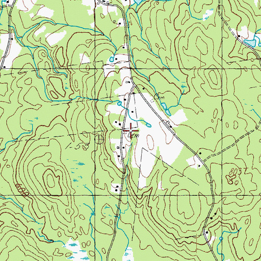 Topographic Map of Ricker Cemetery, ME