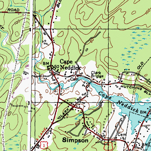 Topographic Map of River Road Cemetery, ME