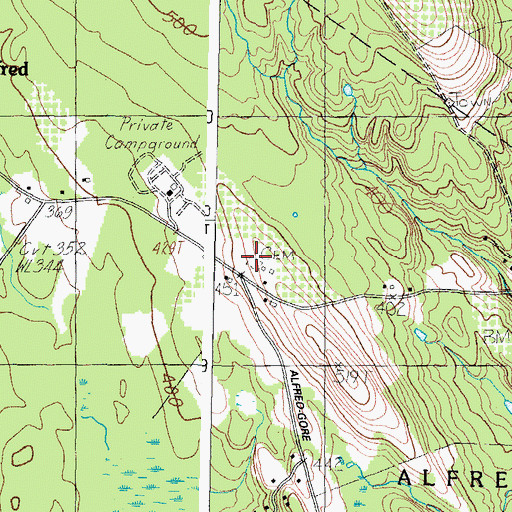 Topographic Map of Roberts Cemetery, ME