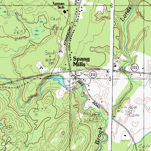 Topographic Map of Roberts Cemetery, ME