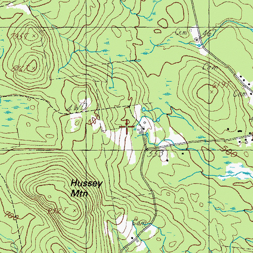 Topographic Map of Ross Cemetery, ME