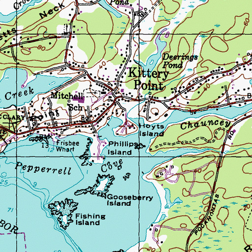 Topographic Map of Safford Plot, ME