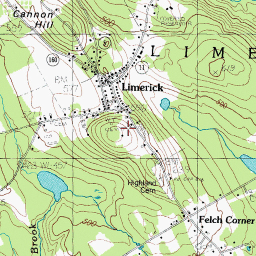 Topographic Map of Sanborn Eastman Lot, ME
