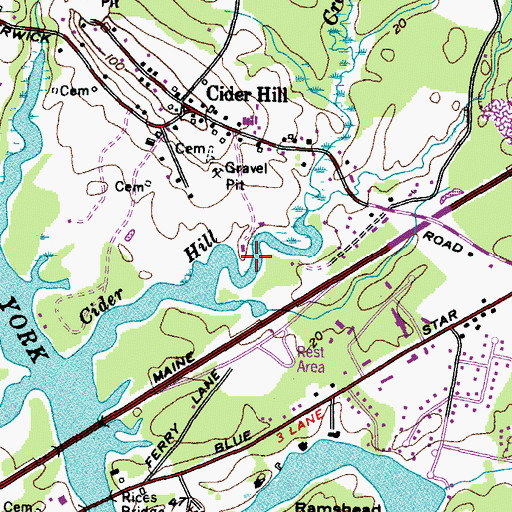 Topographic Map of Sayward Lot, ME