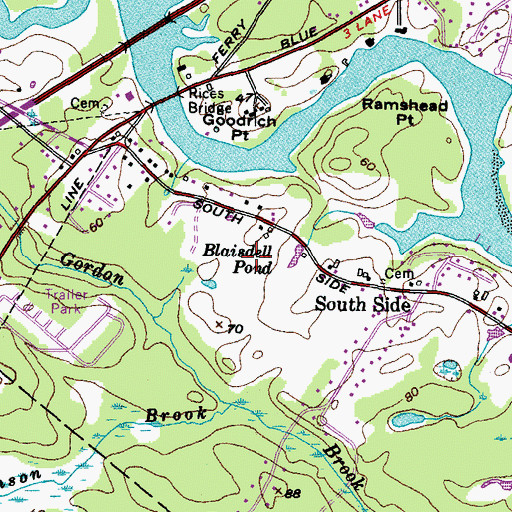 Topographic Map of Schnable Cemetery, ME