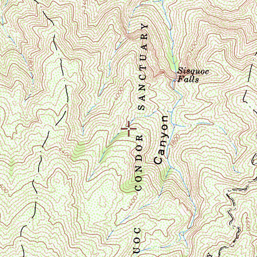 Topographic Map of Sisquoc Condor Sanctuary, CA