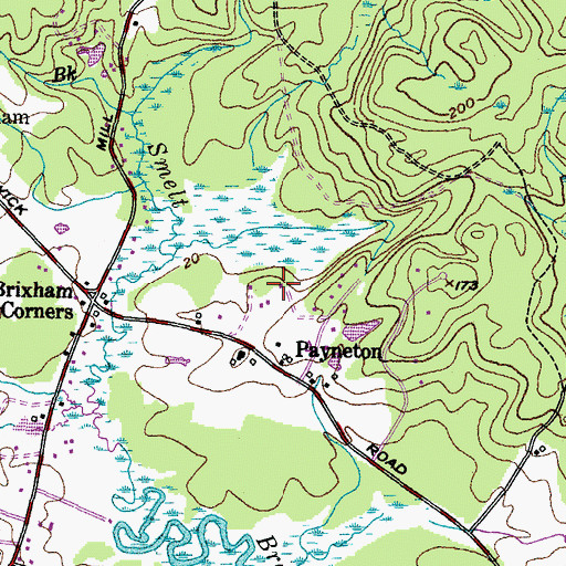 Topographic Map of Shaw Staples Stevens Lot, ME