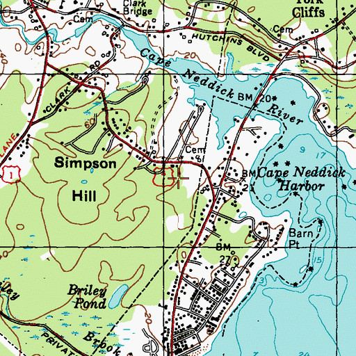 Topographic Map of Simpson Lot, ME