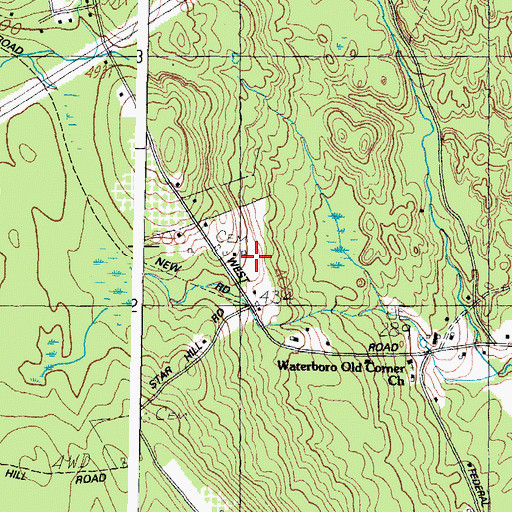 Topographic Map of Smith Coffin Cemetery, ME