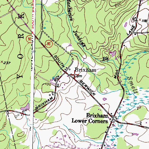 Topographic Map of Smith Preble Lot, ME