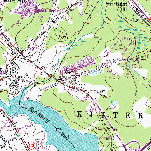 Topographic Map of Spinney Staples Lot, ME