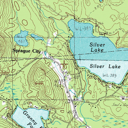 Topographic Map of Sprague Cemetery, ME