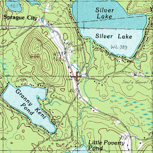 Topographic Map of Sprague Cemetery, ME