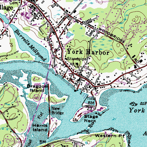 Topographic Map of Saint Georges Cemetery, ME