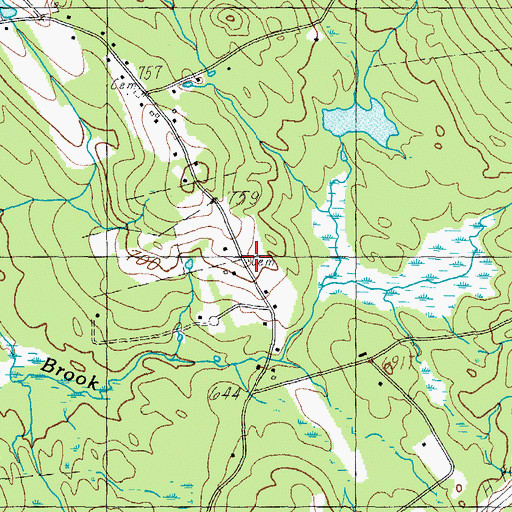 Topographic Map of Stanley Ridge Road Cemetery, ME