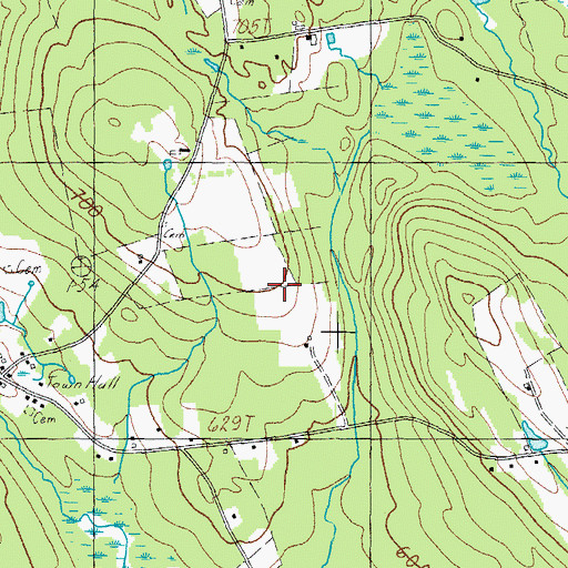 Topographic Map of Staples Cemetery, ME