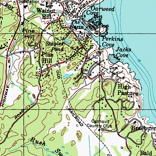 Topographic Map of Staples Lot, ME