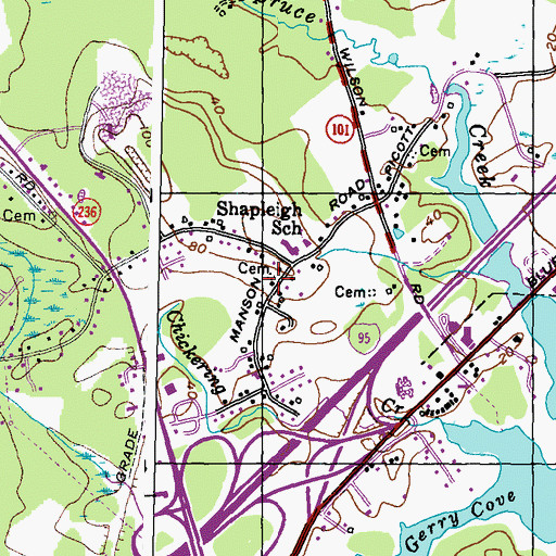 Topographic Map of Stevenson Lot, ME
