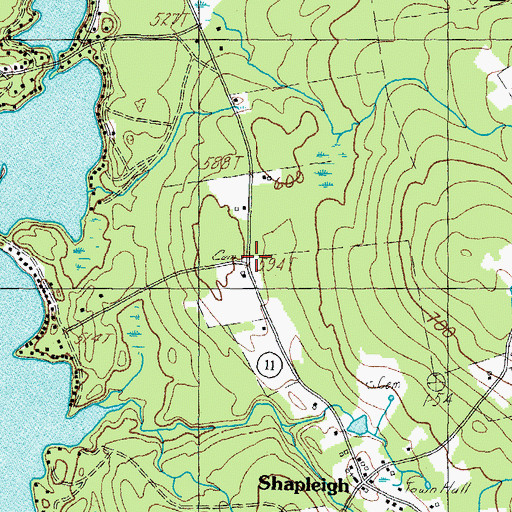 Topographic Map of Stiles Cemetery, ME