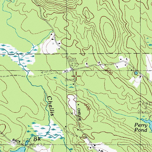 Topographic Map of Stone Cemetery, ME