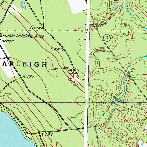 Topographic Map of Sylvester Cemetery, ME